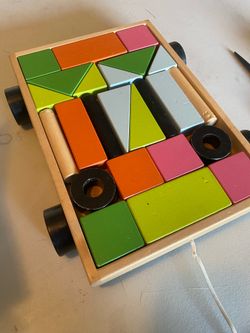 Ikea Mula wooden blocks with storage Cart