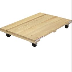 Solid Deck Hardwood Dolly with Hard Rubber Casters, 900 lbs Capacity, 36" Length x 24" Width x 5-1/2" Height - Brand New 
