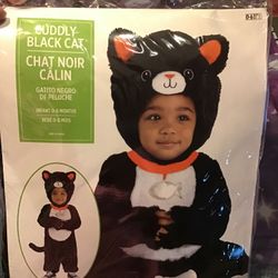 Cuddly Black Cat Infant Costume 0-6 Months -NEW