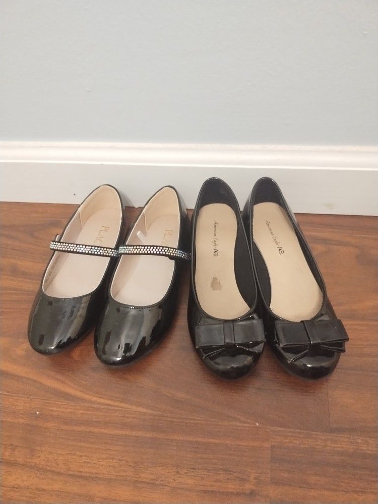 2 Pairs Of Girls Dress Shoes