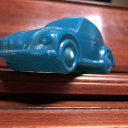 Vintage Blue Volkswagen Bug Avon Aftershave Glass Bottle