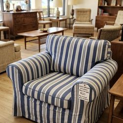 Ikea blue and white armchair