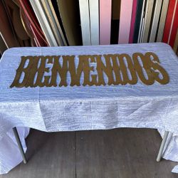 Bienvenidos Wood Laser Cut 3’ Wide