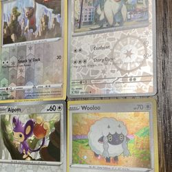 Pokémon 4 card game monster Nintendo Foil Holo Slakoth Aipom Wooloo Vigoroth Evo