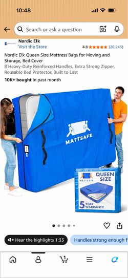 Queen Bed Mattress Moving Bag