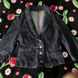 Y2K Dark Wash Denim Mid Sleeve Jacket 