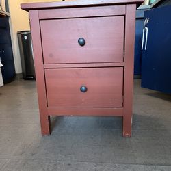 Two Hemnes Bedside Tables, Rust 