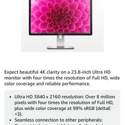 Dell Ultra HD 4K Monitor P2415Q 24-Inch Screen LED-Lit Monitor, Black