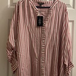 Brand New Ladies Stripe Top Size 2X