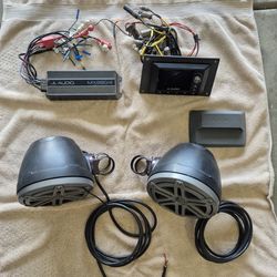 Complete JL Audio marine system MM100s MX280 and 6.5 cans