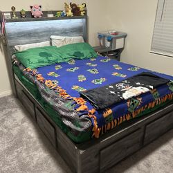 Double Bed With Lighted Headboard 