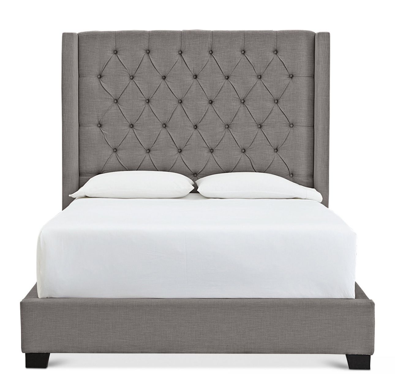 Monroe II Upholstered Queen Bed In Grey(Mattress Not Included)