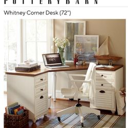 72” Pottery Barn Whitney Corner Desk (2020)