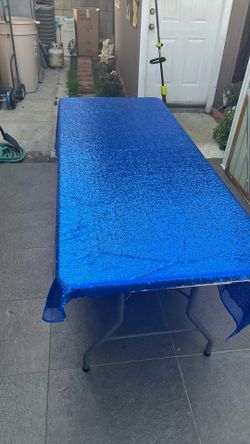 blue decorative tablecloth