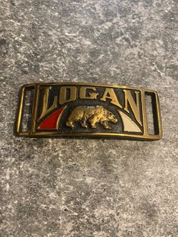 LOGAN Brass Belt Buckle, Logan Utah, Nice !