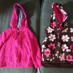 carter's baby girl's 6 months pink jacket and fleece vest