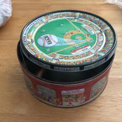 Vintage Baseball Tin Eagle Nuts Ballpark Style Peanuts Busch St Louis 7"