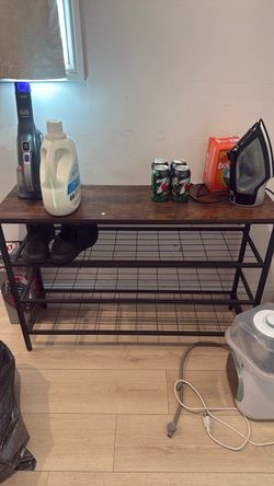 3-Tier Metal and Wood Storage Shelf