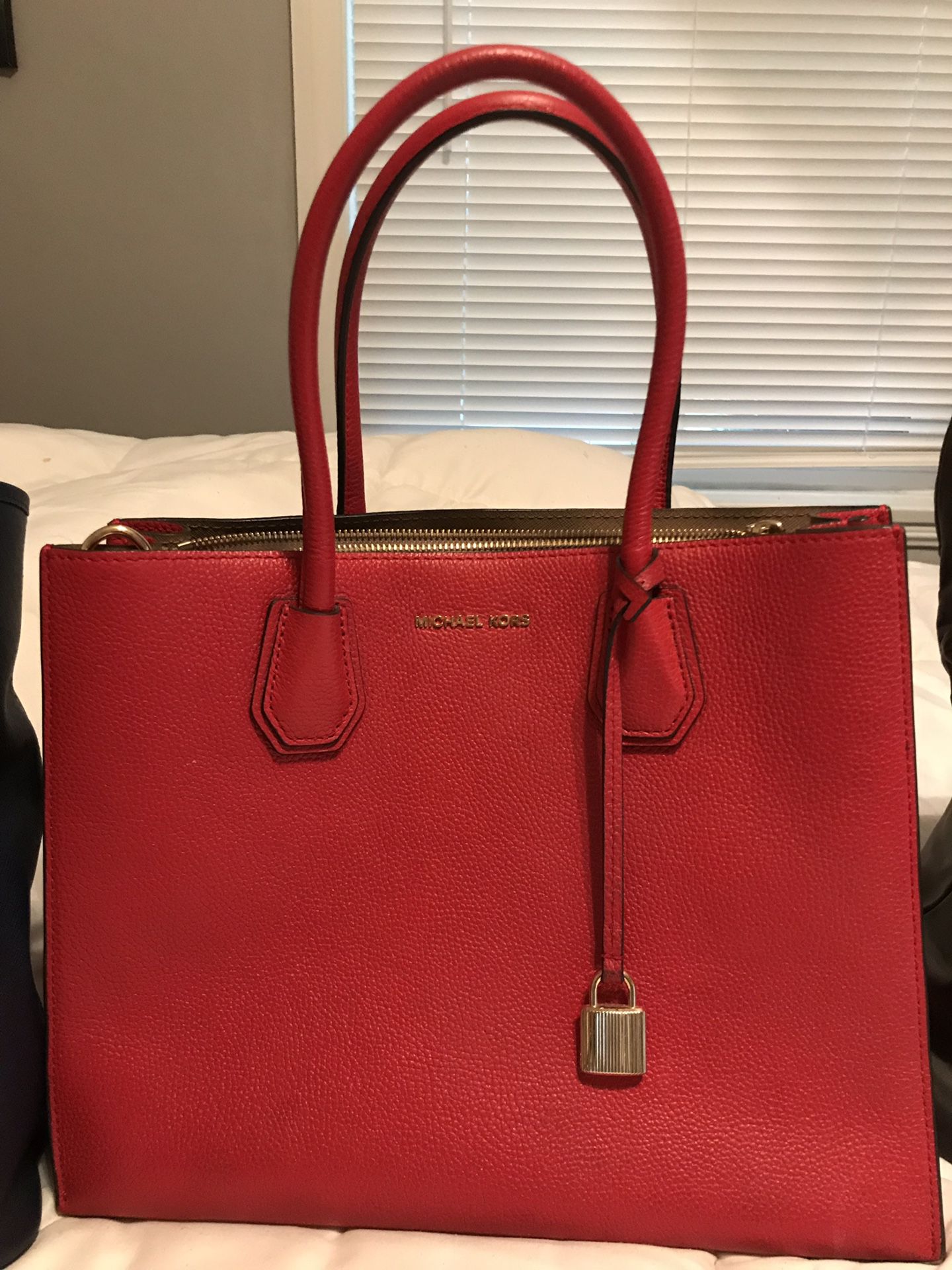 Michael Kors red medium tote purse