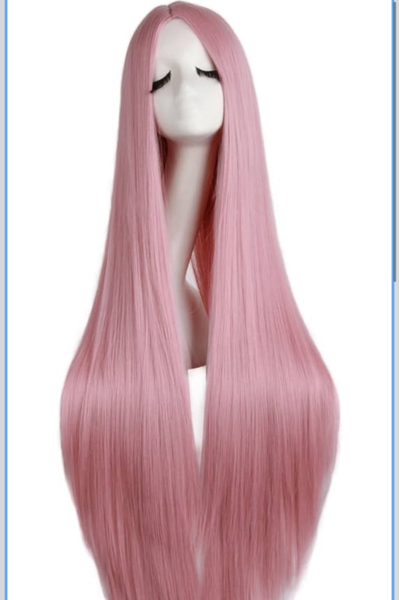 Soft Straight Long Cosplay Wig (Rouge Pink)28inch e6t