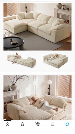 Cream Modular Sectional Sofa