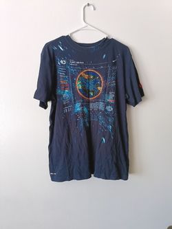 VTG Nike Area 72 All Star Kevin Durant Galaxy T-Shirt, Size L, Navy, Dri-Fit