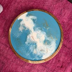 Açaí Wood Epoxy Wave Lazy Susan