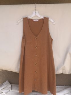 Caution To The Wind Medium Orange/Brown Tank Style Dress