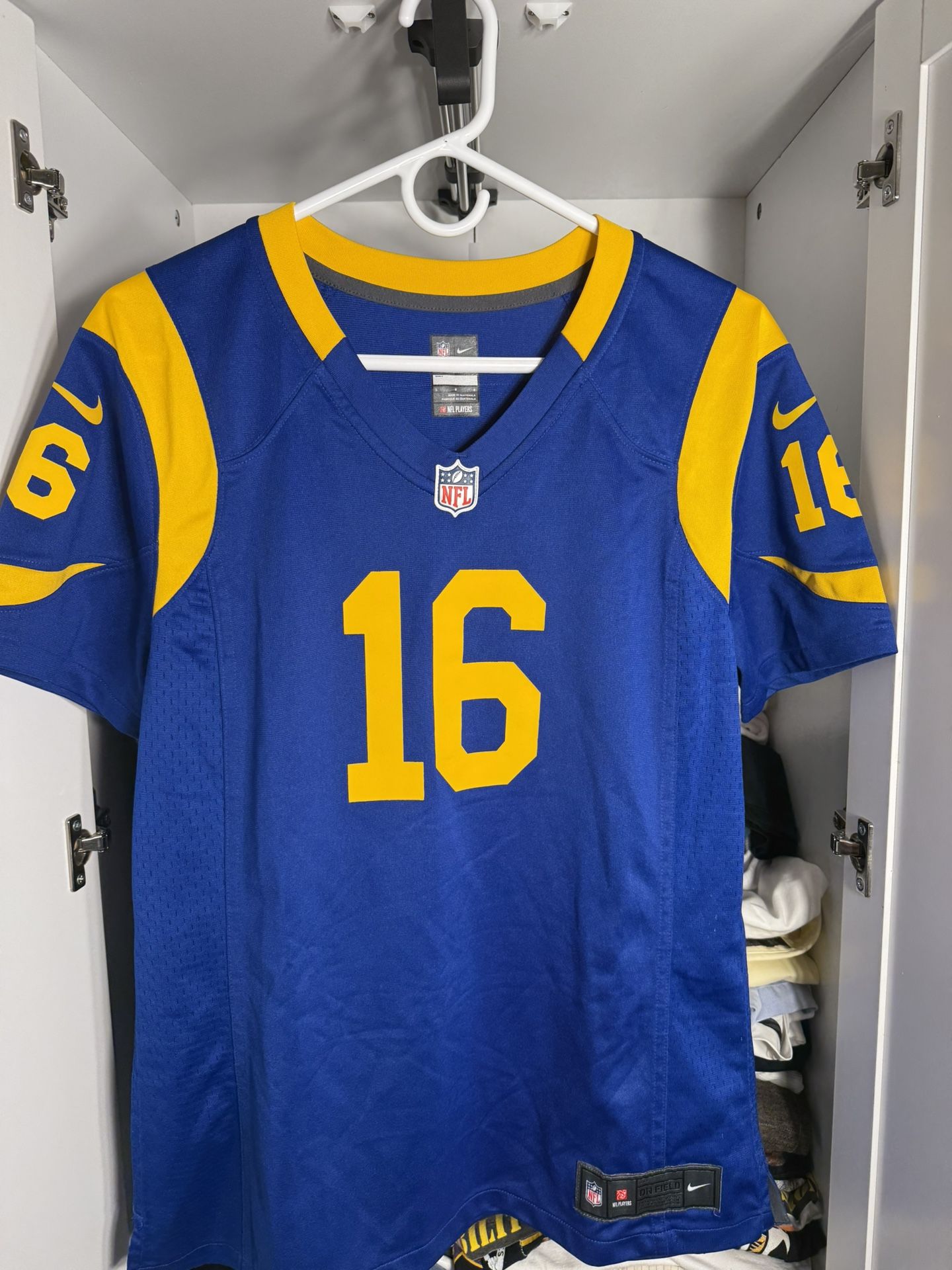 Jared Goff #16 Los Angeles Rams NFL Blue Home Jersey Women's LARGE