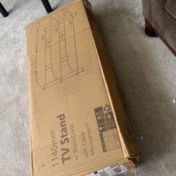 TV Stand in Black Glass