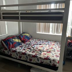 Full-Size White Bunk Bed