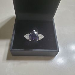Sterling Silver Engagement Ring 