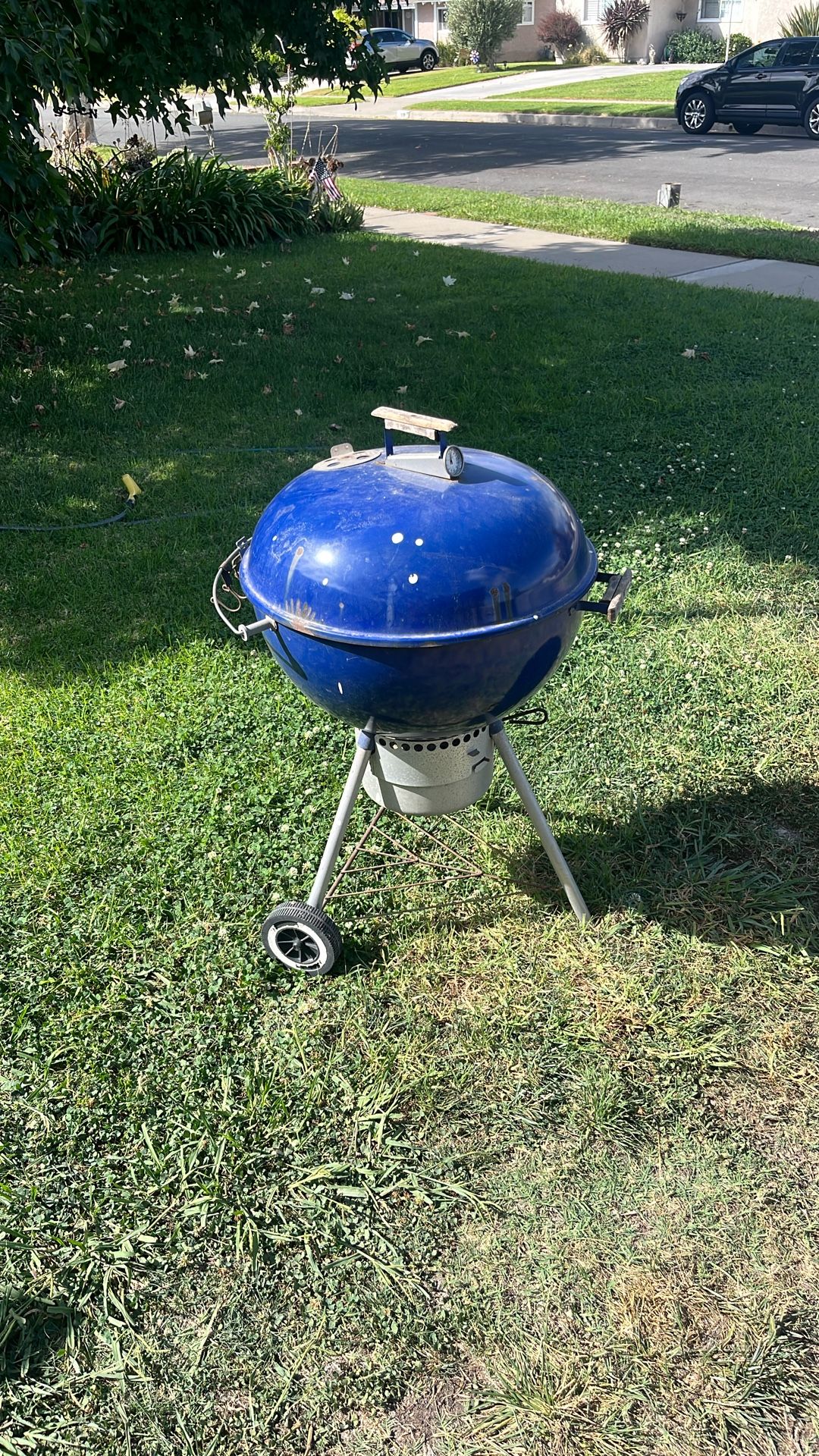 Dodger Blue Weber 22” Charcoal Grillemaster BBQ Grill Grille