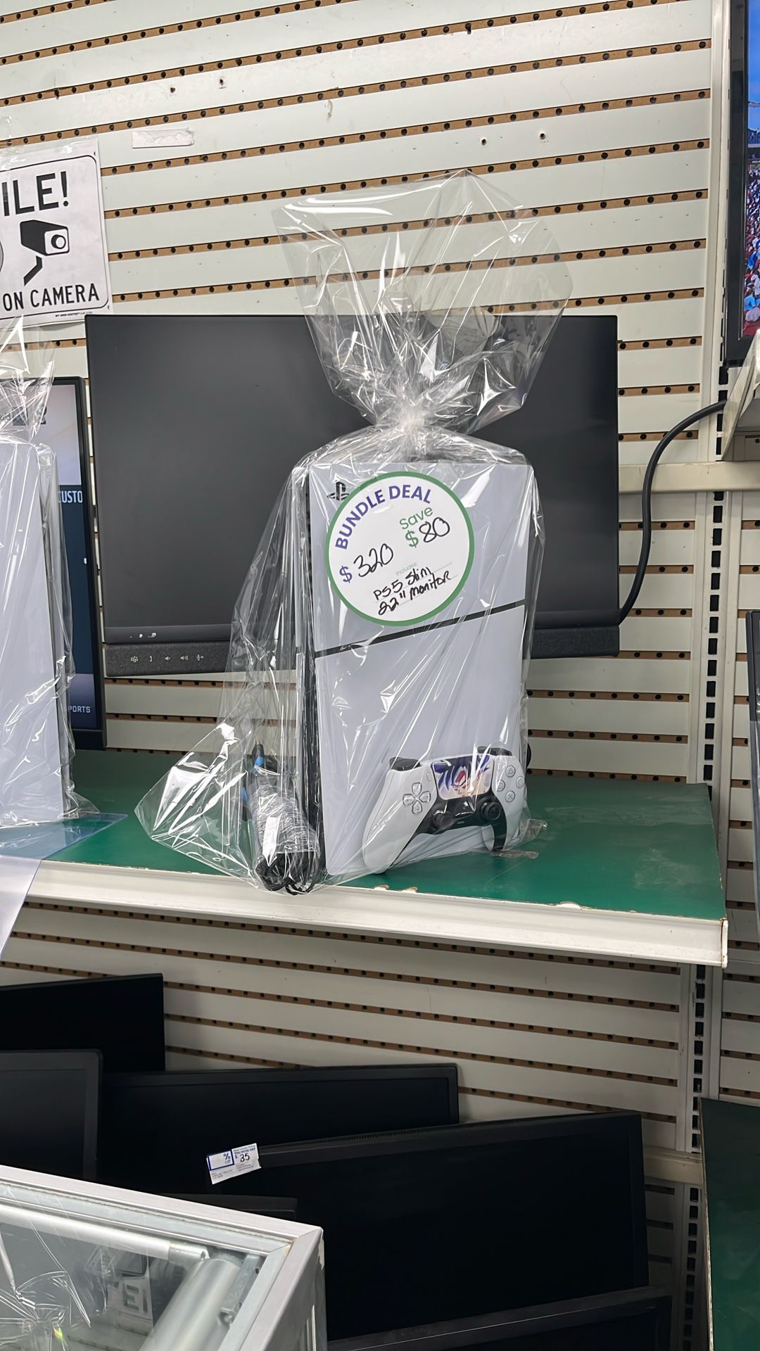 PS5 Slim Console Bundle With 22” Monitor