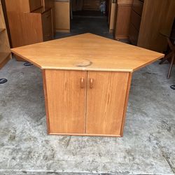 Vintage Danish Mid Century Modern Teak Corner Cabinet 