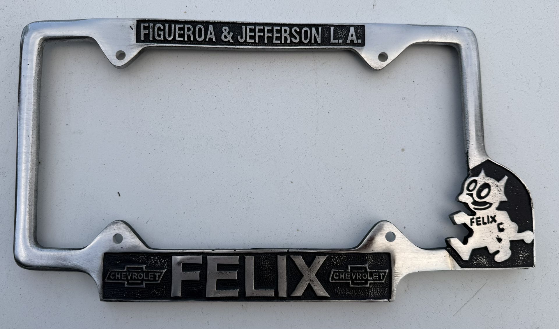 1950’s Chevrolet Felix Cat Car License Plate Frame