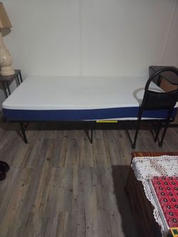 Twin bed frame and mattress