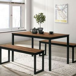 Brand New Industrial Style 3pc Dining Table Set