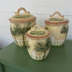 Vintage KK Tropical Canisters Set of 3