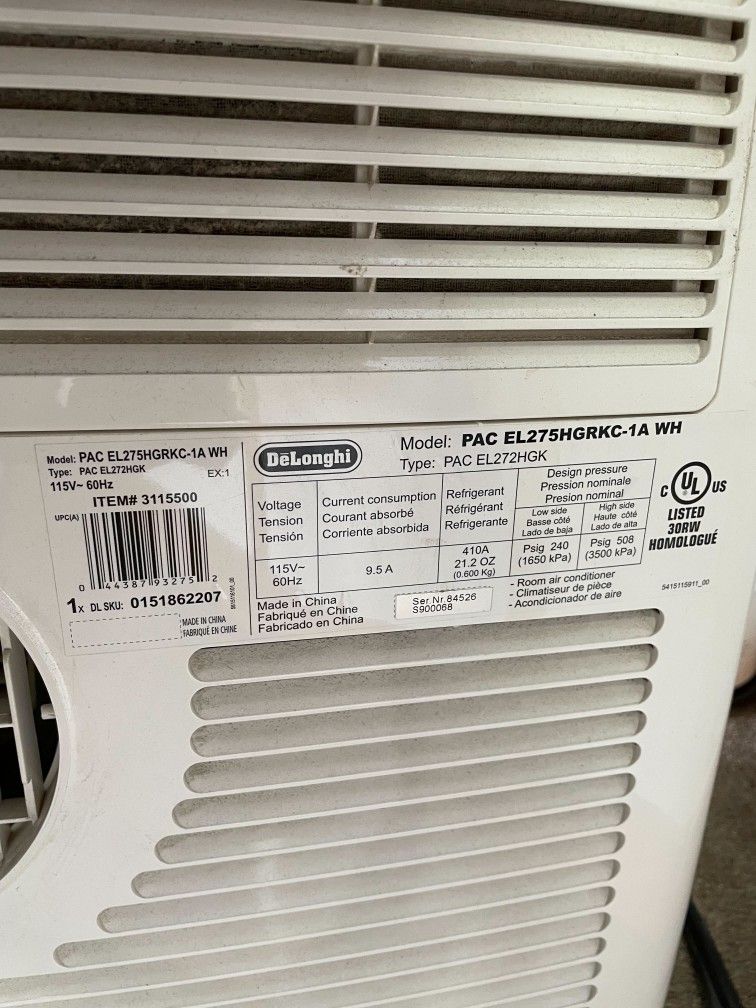 DeLonghi PAC EL275HGRKC1A Portable Air Conditioner for Sale in Federal