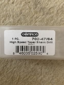 Champion HS #2 TS Drill (702-47/64)