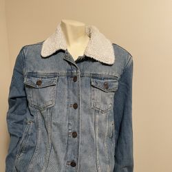 Pacsun fux fur jean jacket 