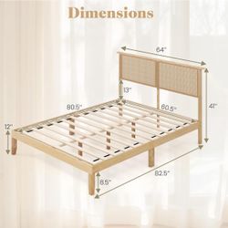Queen Size rattan Bed (open Box