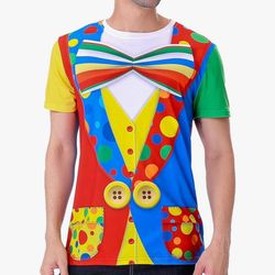 Couples Clown Shirts For Halloween Costume And Female Wig