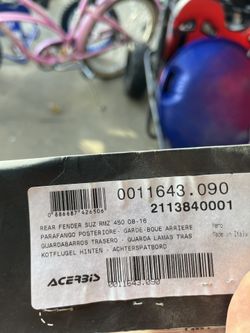 Rear Fender For 08-16 Suzuki RMZ 450