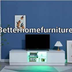 Brand new high Gloss TV stand/ TV console with L.E.D lights// Finance Available $49 down.