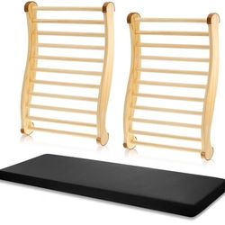 Sauna Backrest and Seat Cushion. 3 Piece, S Shaped Cedar Wood.