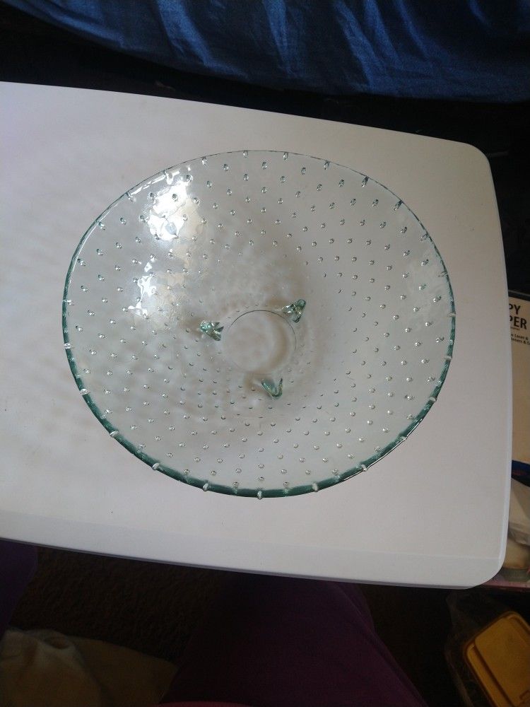 Vintage Green Tint Glass Bowl 