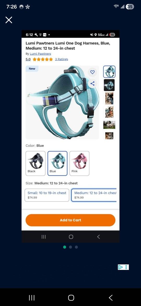 Lumi One Med Dog Harness