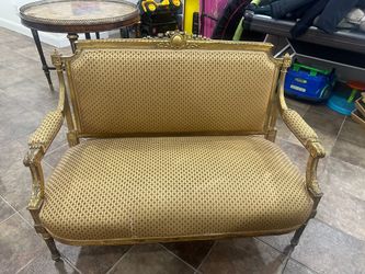Antique 19th Century Antique French Louis XVI / Directoire Gilt Settee loveseat